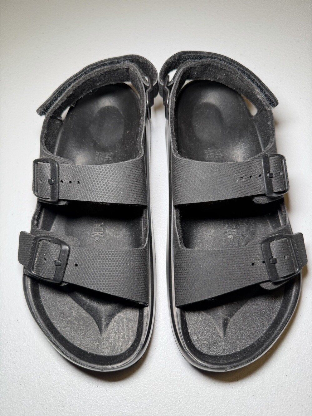 Birkenstock Mogami Terra Black Slides Sandals Womens Size 7 Double Adjust Straps